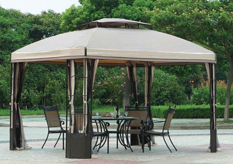 10' X 12' BAY WINDOW GAZEBO REPLACEMENT CANOPY & NETTING SET L-GZ120PST Sold at Big Lots