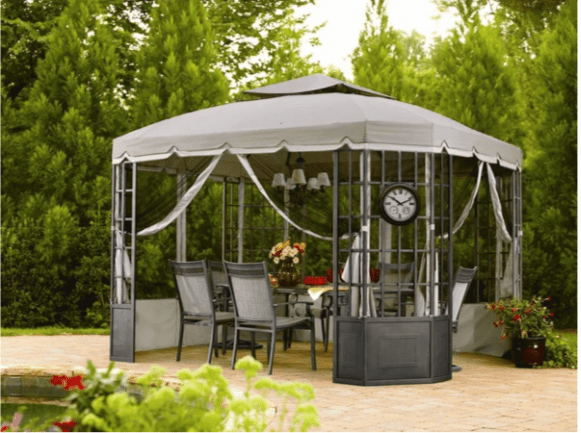 Beige Replacement Canopy For Bay Window Gazebo (10X12 Ft) L-GZ120PST-2L Sold At Sears US Beige