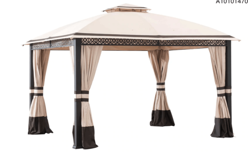 Berkley and Jenson Beige+Dark Brown Replacement Canopy and Vent cover For Gazebo (10x12 FT) 254679 Sold At BJ A101014071