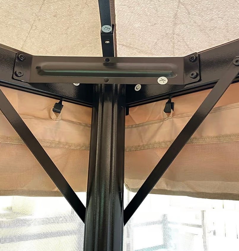 Custom Fit Replacement Canopy Top Cover Compatible with The 12ft Square Gazebo - Classic Sand Beige, Riplock 350