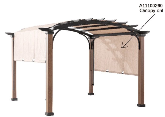 10 X 10 Tan Replacement Canopy For Woodgrain Pergola Sold At Lowes/Rona/SunNest/Ace Hardware