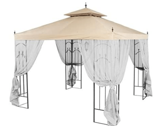 10X10 Replacement Privacy Curtain for Hampton Bay Arrow Gazebo - Riplock 350 - Beige