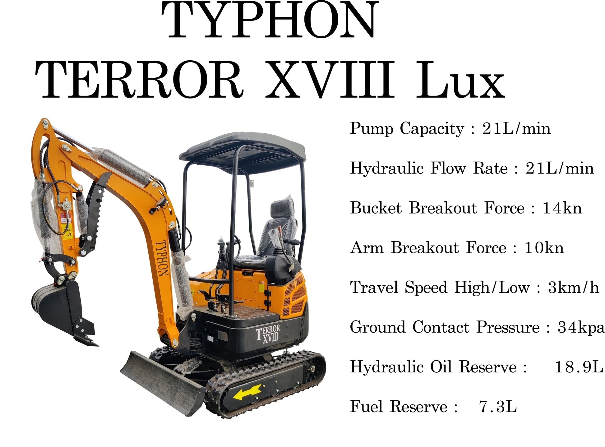TYPHON TERROR XVIII mini excavator product image 10