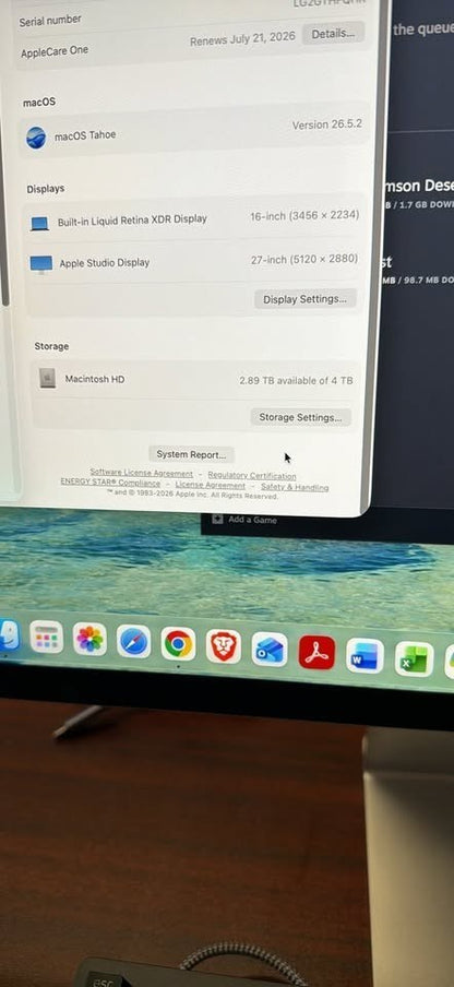 MacBook Pro 16-inch M5 Max with 128gb ram and 4tb ssd. 2 year Micro Center