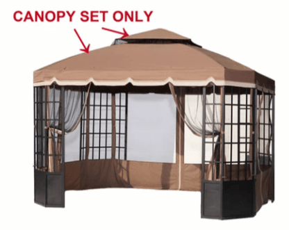 Beige Replacement Canopy For Window Gazebo (10X12 Ft) L-GZ102PST