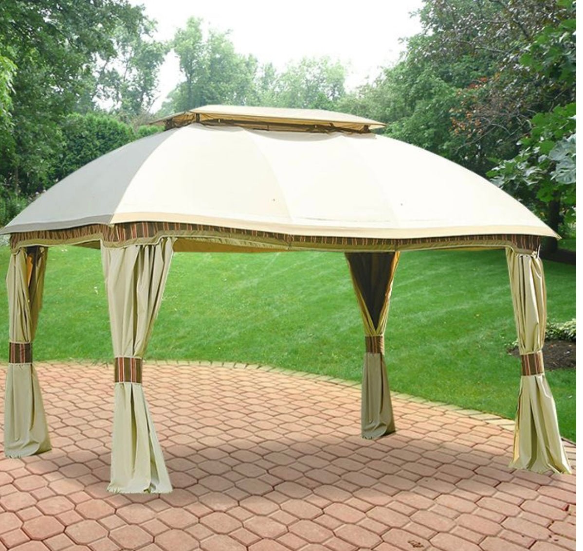 Beige Replacement Privacy Curtain For Domed Gazebo (10x13 FT) Sold At Sam's Solid Beige SJ2014-007