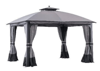 Dark Gray+Black Replacement Mosquito Netting For Grey domed roof Soft Top Gazebo A101001410 Sold At Lowe's & Rona