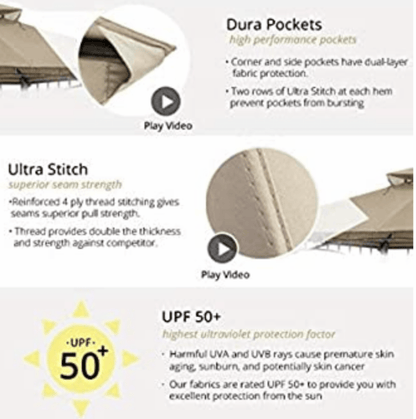 Gazebo Replacement Canopy roof for Gazebo L-GZ111PST (Beige)