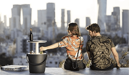 Go Bar 4.2 Gallon with Handle and Pop Up Outdoor Table Perfect for Your Patio Teal