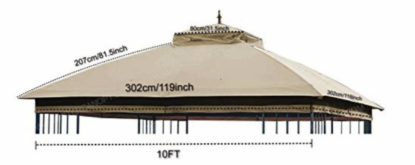Gazebo 10x10 Replacement canopy and Vent Set  model Allen and Roth 30170